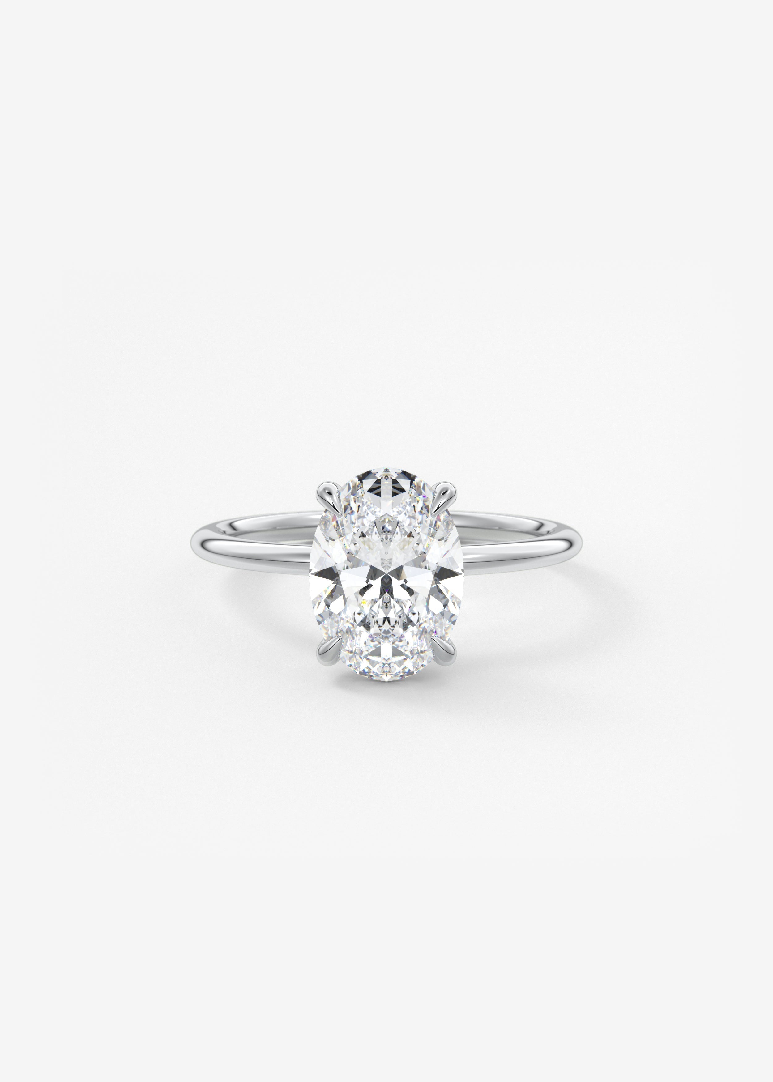 Oval Hidden Halo Lab Grown Diamond Engagement Ring