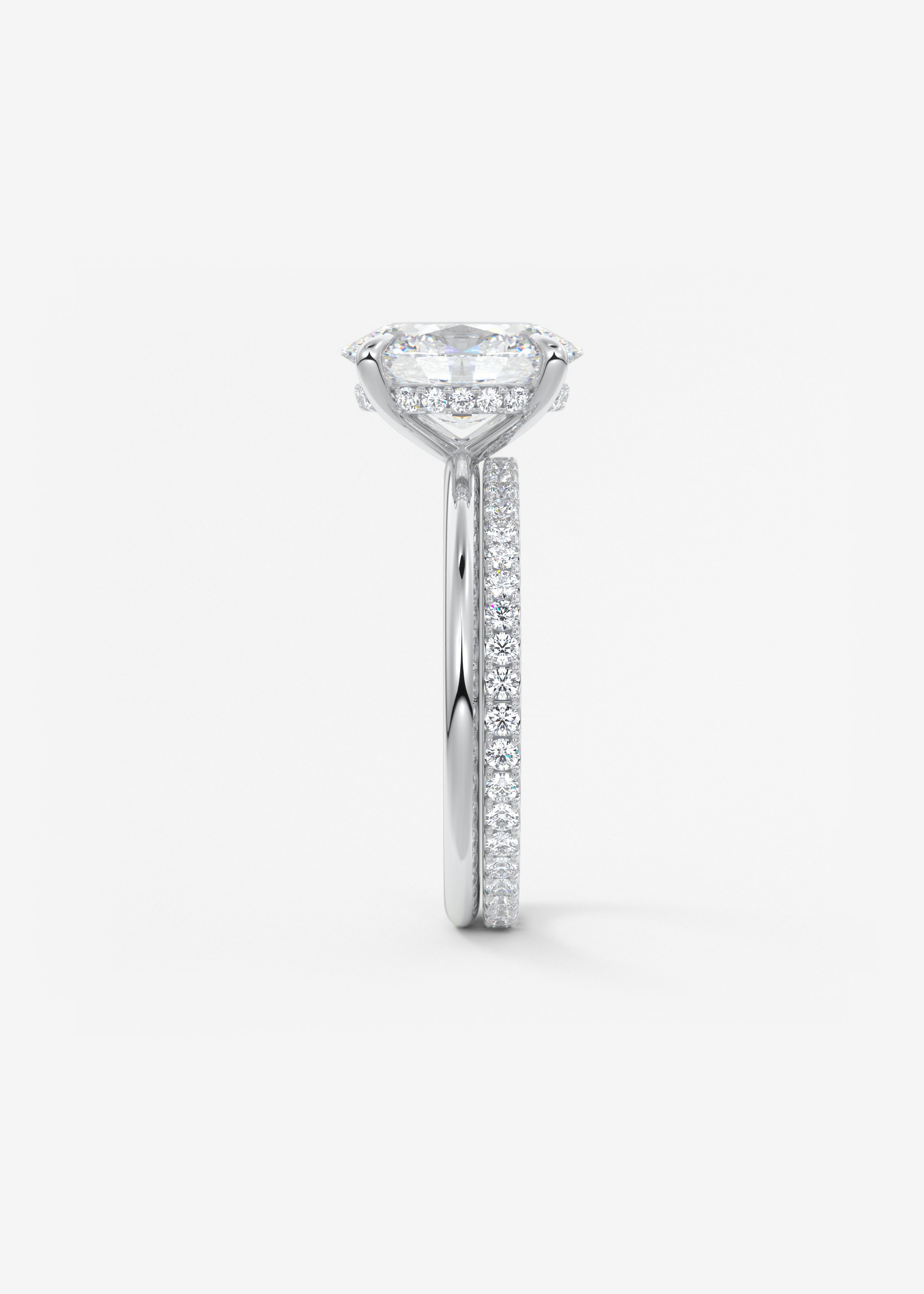 Oval Hidden Halo Lab Grown Diamond Engagement Ring