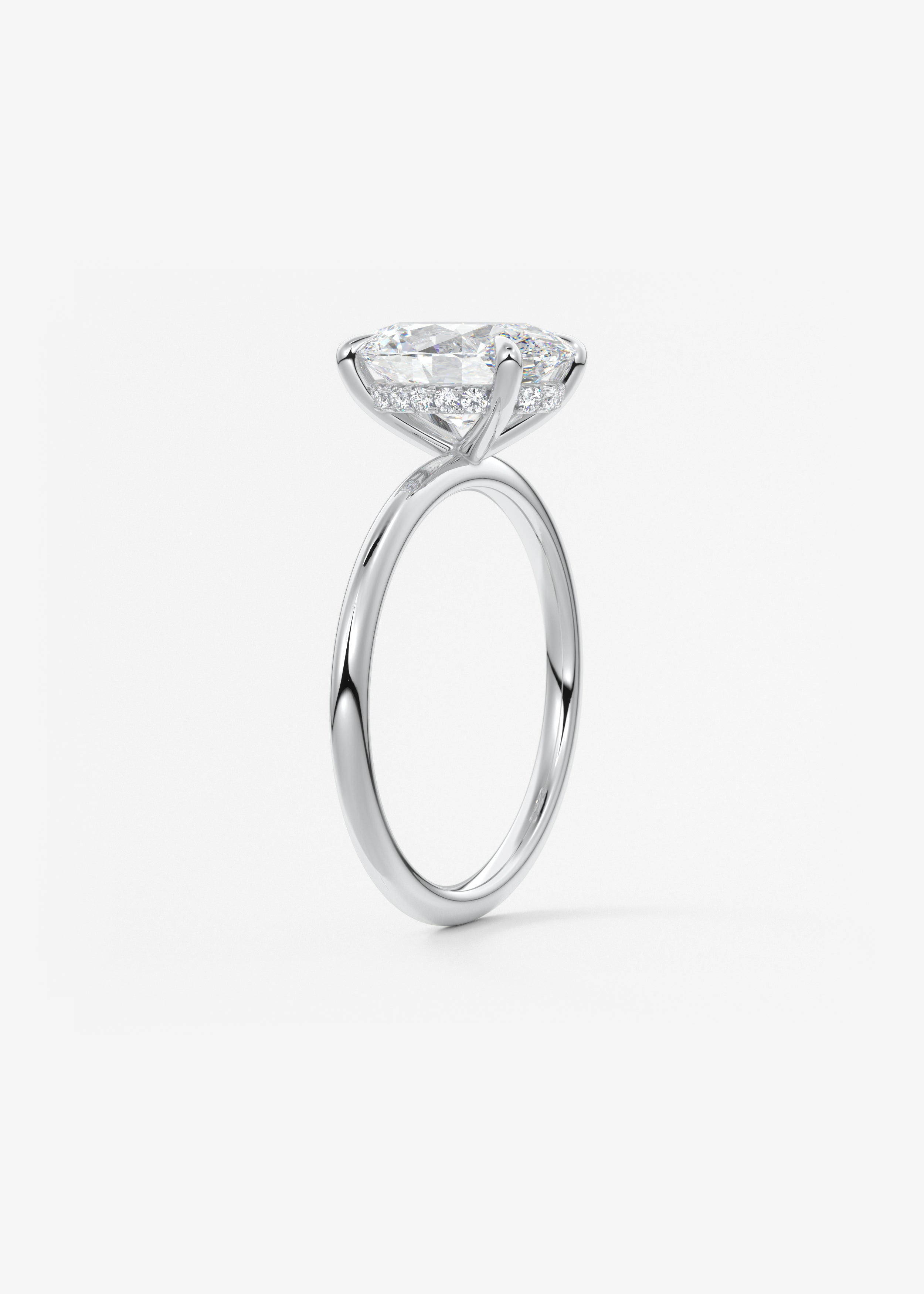 Oval Hidden Halo Lab Grown Diamond Engagement Ring