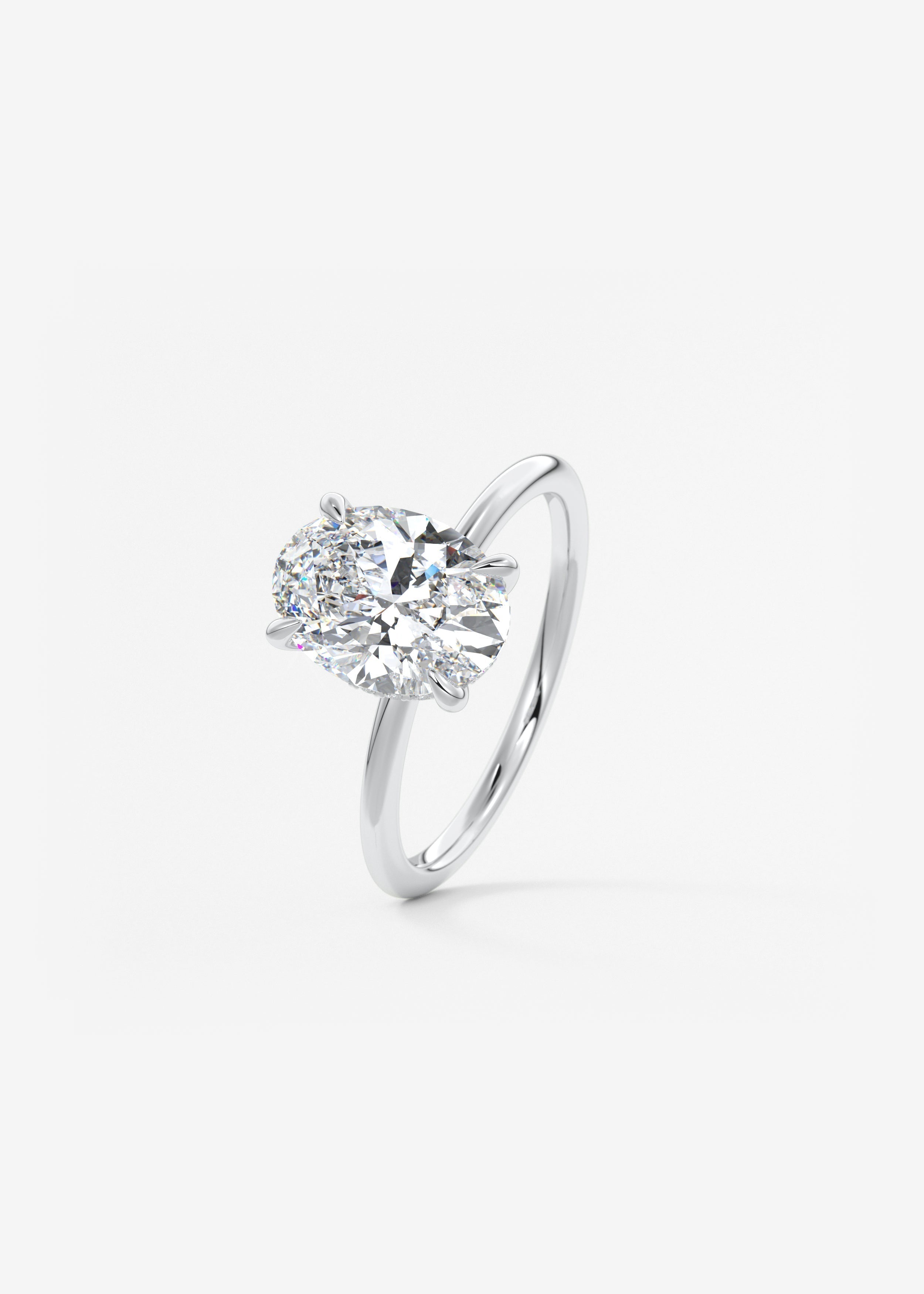 Oval Hidden Halo Lab Grown Diamond Engagement Ring