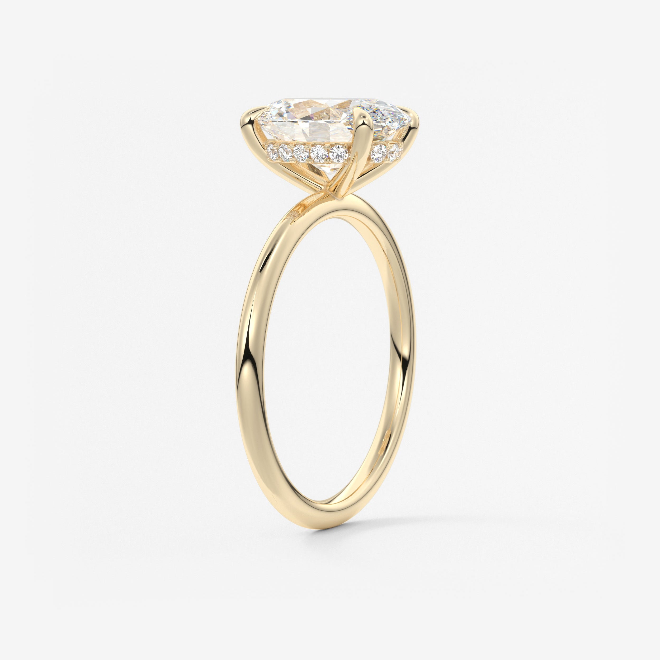 Oval Hidden Halo Lab Grown Diamond Engagement Ring