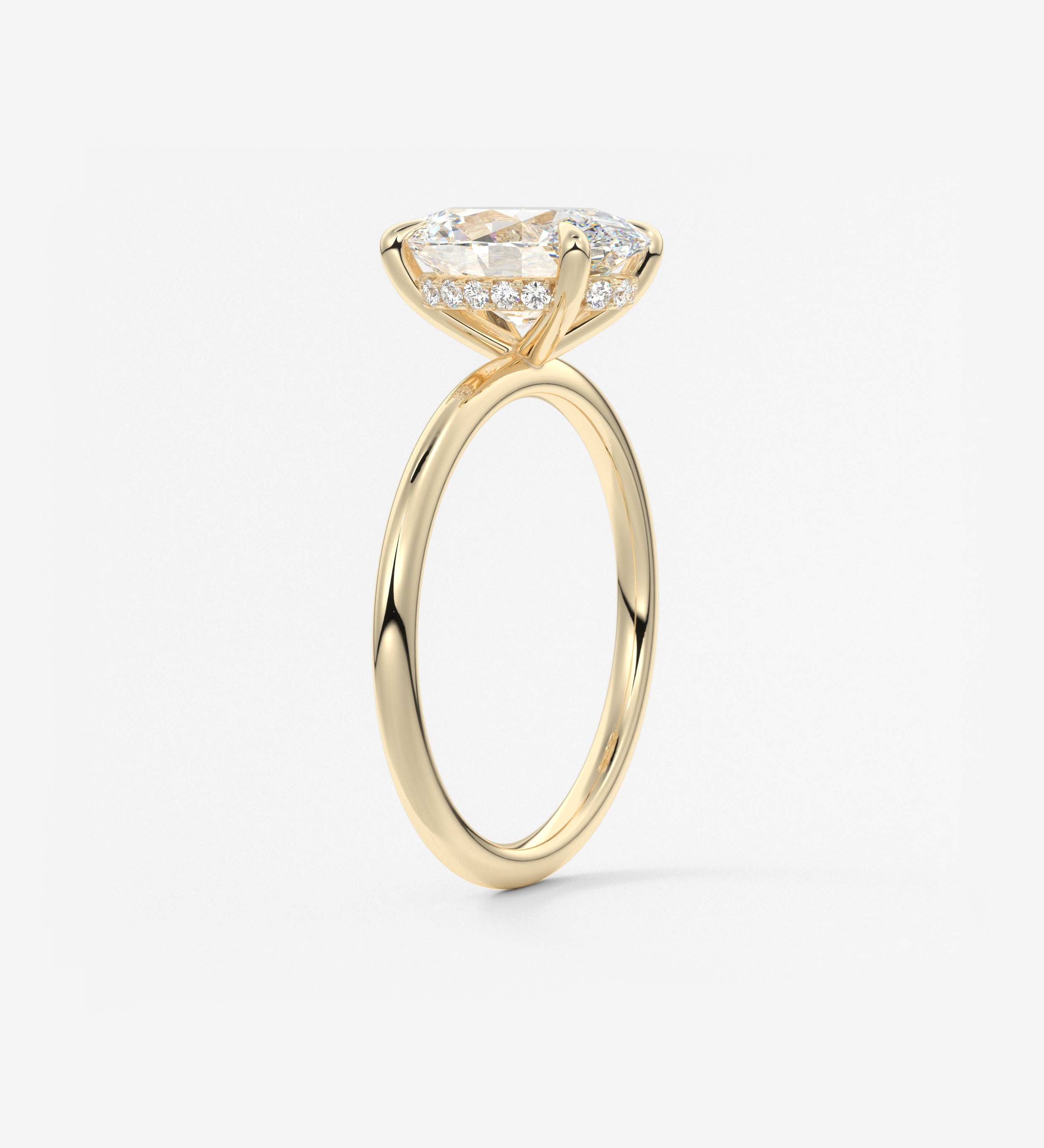Oval Hidden Halo Lab Grown Diamond Engagement Ring