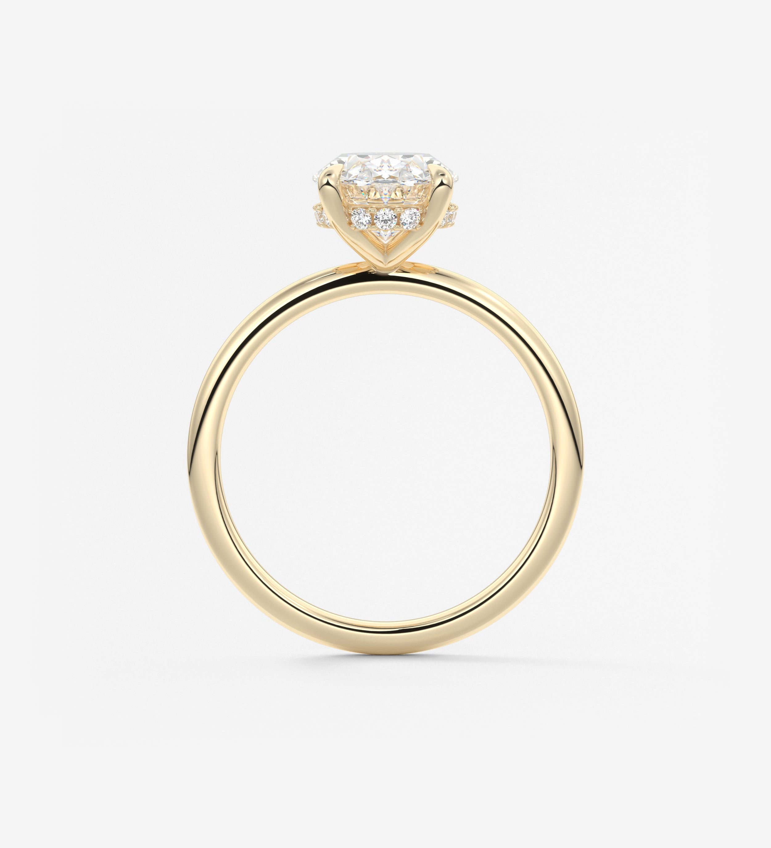 Oval Hidden Halo Lab Grown Diamond Engagement Ring