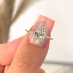 Stunning 2.5 CT Marquise Moissanite Engagement Ring in Cluster Design 5
