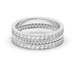 Delicate 0.90 TCW Moissanite Two Row Men's Wedding Band with Round Cut Stones in Solid Gold 1