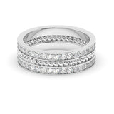 Delicate 0.90 TCW Moissanite Two Row Men's Wedding Band with Round Cut Stones in Solid Gold 1