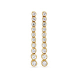 1.0 TCW Round Cut Moissanite Bezel Dangle Earrings in Gold 7