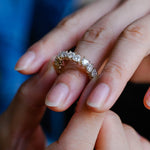 Stunning 0.5 TCW Heart Moissanite Stones Full Eternity Wedding Band 6