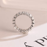 Stunning 0.5 TCW Asscher Moissanite Stones Full Eternity Wedding Band 6