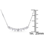 Round Cut Cubic Zirconia in 925 Sterling Silver Necklace 3