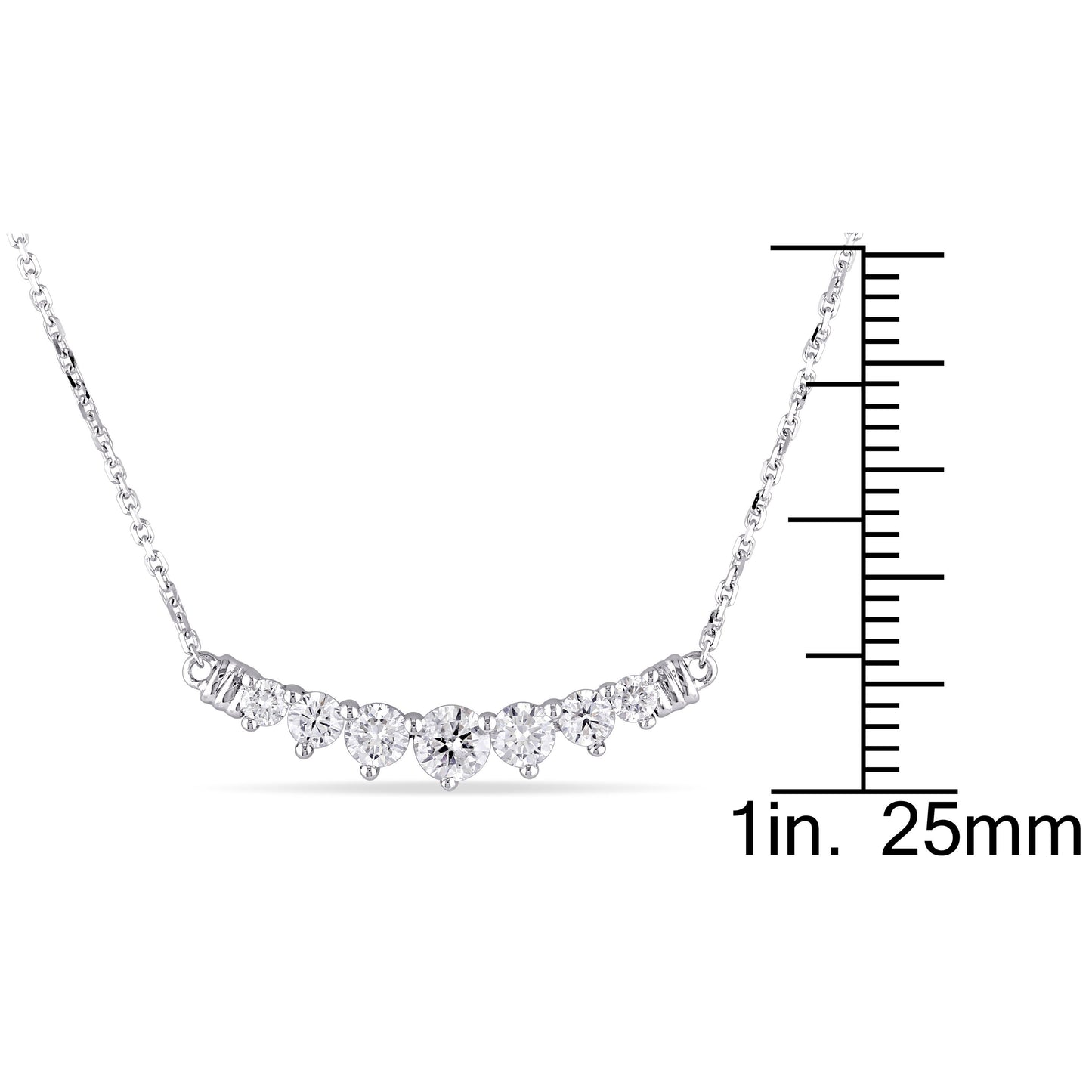 Round Cut Cubic Zirconia in 925 Sterling Silver Necklace 6