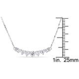 Round Cut Cubic Zirconia in 925 Sterling Silver Necklace 10