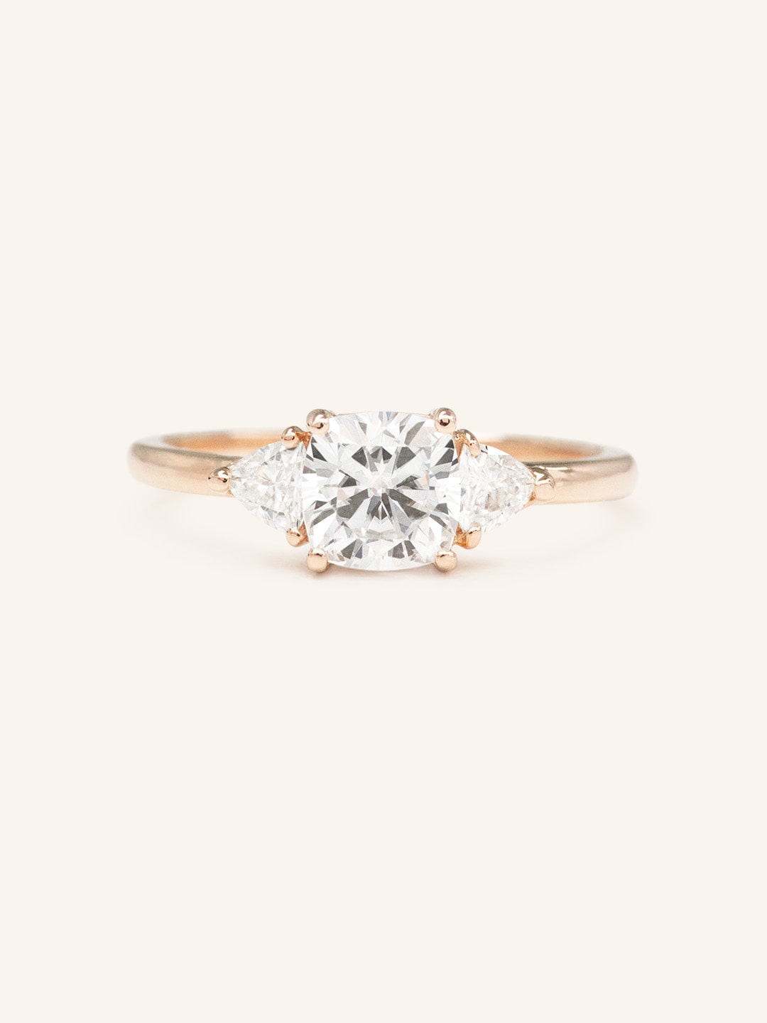Stunning 2 CT Cushion Moissanite Engagement Ring with Three Stone Design 5