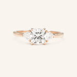 Stunning 2 CT Cushion Moissanite Engagement Ring with Three Stone Design 5