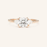 Stunning 2 CT Cushion Moissanite Engagement Ring with Three Stone Design 5