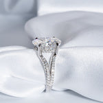 Classic 3.50 CT Oval Moissanite Engagement Ring with Split Shank Design 8