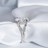 Classic 3.50 CT Oval Moissanite Engagement Ring with Split Shank Design 8