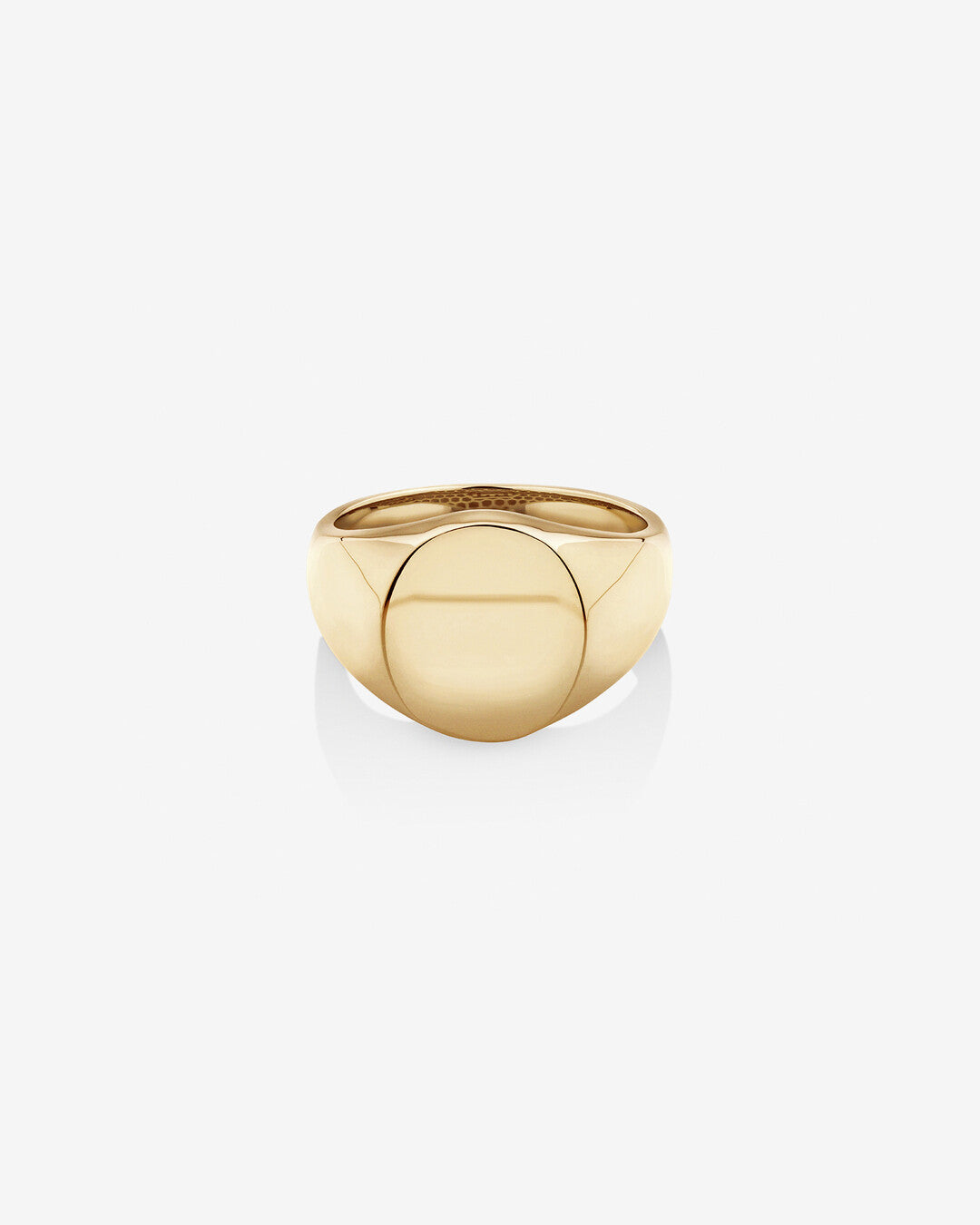 Oval Signet Men's Wedding Band in Solid Gold 1