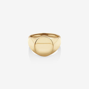 Oval Signet Men's Wedding Band in Solid Gold