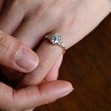 Stunning 1.0 - 2.0 CT Oval Moissanite Engagement Ring with Cluster Design 8