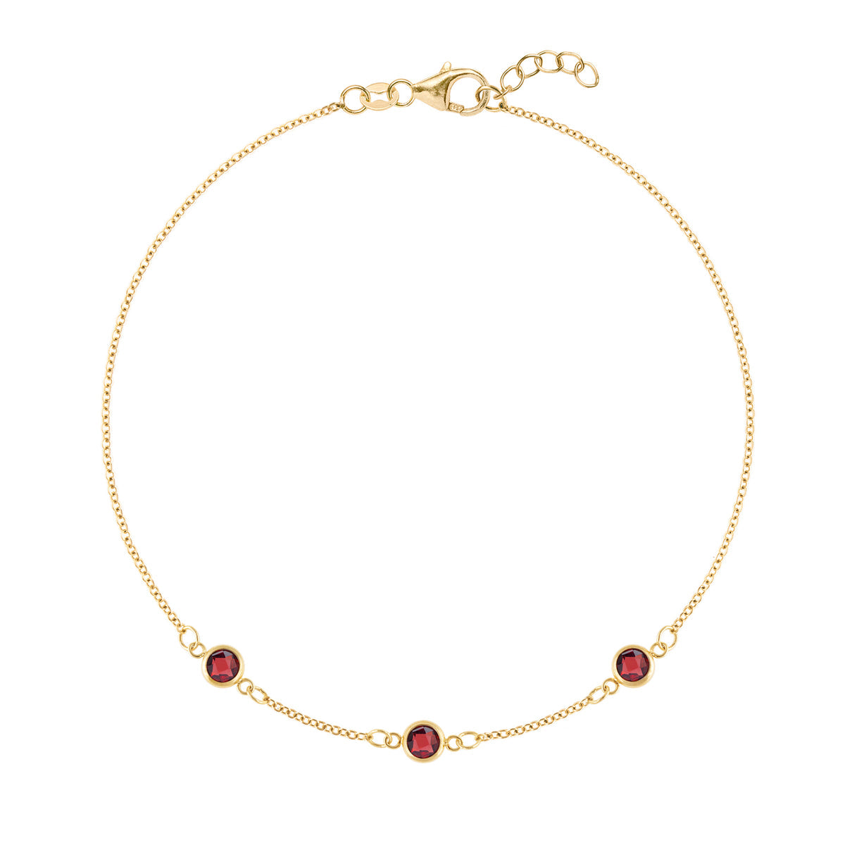 0.75 TCW Round Garnet Lab Made Diamond-January Birthstone Bracelet 1