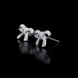 Round Cut Cubic Zirconia in 925 Sterling Silver Earrings 4