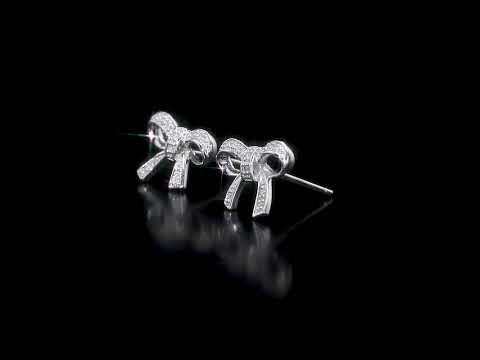 Round Cut Cubic Zirconia in 925 Sterling Silver Earrings 4