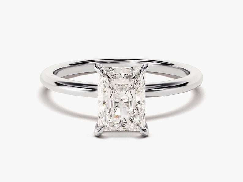 Stunning 1.50 CT Radiant Moissanite Engagement Ring with Solitaire Design 4
