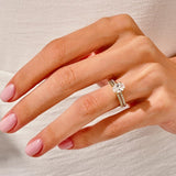 1.50 Oval Cut Moissanite Bridal Ring Set with Round Wedding Bands 6