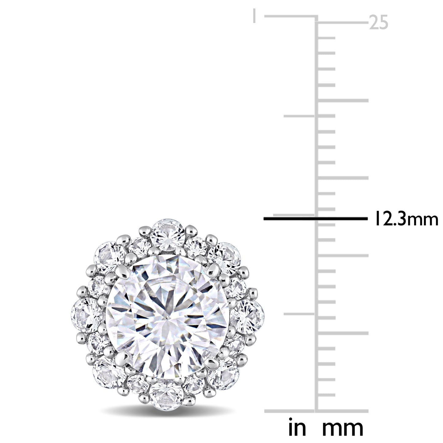 Round Cut Cubic Zirconia in 925 Sterling Silver Earrings 5