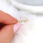 Stunning 1 CT Marquise Moissanite Engagement Ring With Dainty Design 6