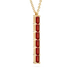 0.14 TCW Baguette Garnet Lab Made Diamond- January Birthstone Necklace 4