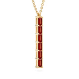 0.14 TCW Baguette Garnet Lab Made Diamond- January Birthstone Necklace 4