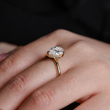 Stunning 3.0 CT Pear Moissanite Engagement Ring with Hidden Halo Design 9
