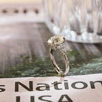Stunning 3.0 CT Oval Moissanite Engagement Ring with 3 Stones Design 2