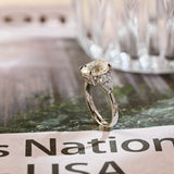 Stunning 3.0 CT Oval Moissanite Engagement Ring with 3 Stones Design 2