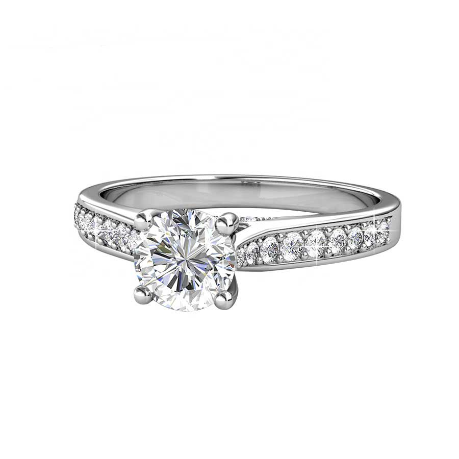 Round Cut Channel Setting Cubic Zirconia in 925 Sterling Silver Ring 5