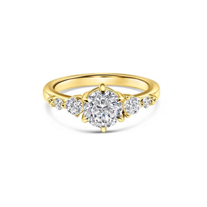 Stunning 1.25 CT Round Moissanite Engagement Ring in  Cluster Design