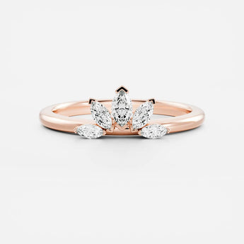 Stunning 0.10 CT Round Moissanite Stones Crown Wedding Bands 6