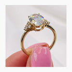 Stunning 2.5 CT Oval Moissanite Engagement Ring in a Cluster Design 5
