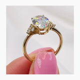 Stunning 2.5 CT Oval Moissanite Engagement Ring in a Cluster Design 5