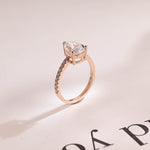 Stunning 1.0 - 2.0 CT Pear Moissanite Engagement Ring with Pave Design 7