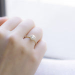Stunning 1.0 CT Round Moissanite Engagement Ring with Halo Design 8