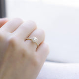 Stunning 1.0 CT Round Moissanite Engagement Ring with Halo Design 8