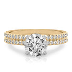 Stunning 1.0- 2.0 CT Round Moissanite Engagement Ring with Two Tone & Pave Design 2