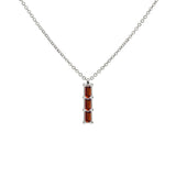 0.14 TCW Baguette Garnet Lab Made Diamond- January Birthstone Necklace 8
