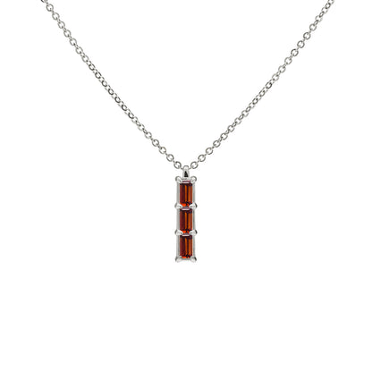 0.14 TCW Baguette Garnet Lab Made Diamond- January Birthstone Necklace 8