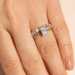 Stunning 1.70 TCW Emerald Moissanite Stones Half Eternity Wedding Bands 7