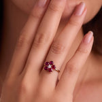 0.08 CT Round Ruby Lab Made Diamond- July Birthstone Engagement Ring 3