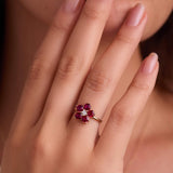 0.08 CT Round Ruby Lab Made Diamond- July Birthstone Engagement Ring 3